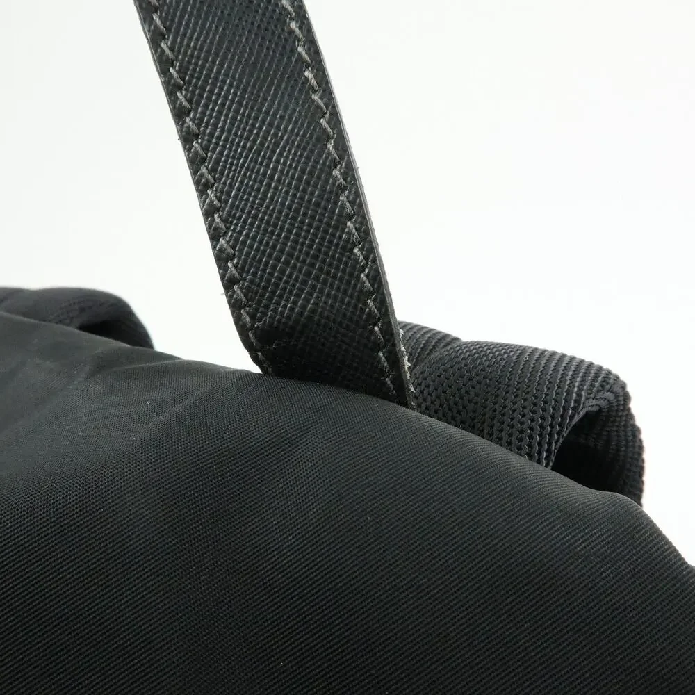 Prada Triangle Logo Nylon Leather Backpack Multicolor